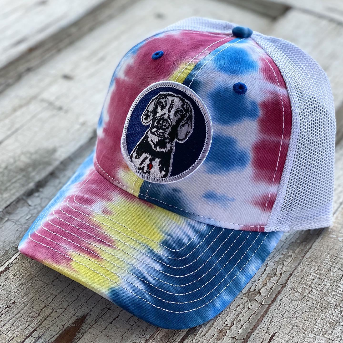 tie dye trucker hat